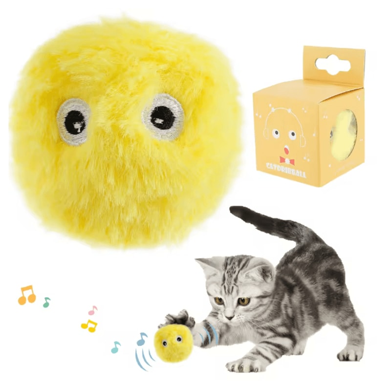 Interactive Cat Toy Balls Smart Plush Chirping Pet Play Set 5