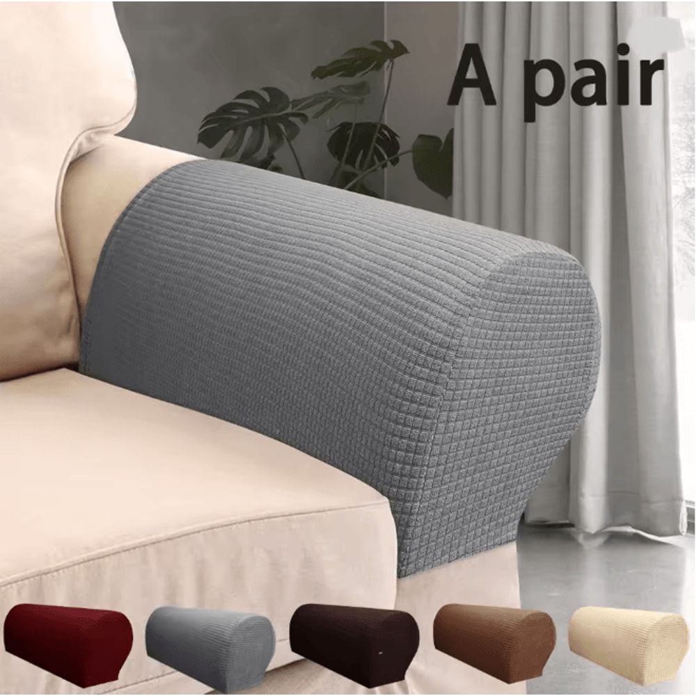 Stretch Armrest Covers Elastic Sofa Arm Protectors Set 0