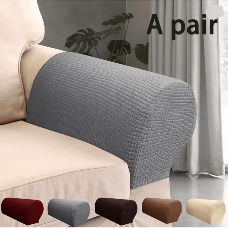 Stretch Armrest Covers Elastic Sofa Arm Protectors Set 0
