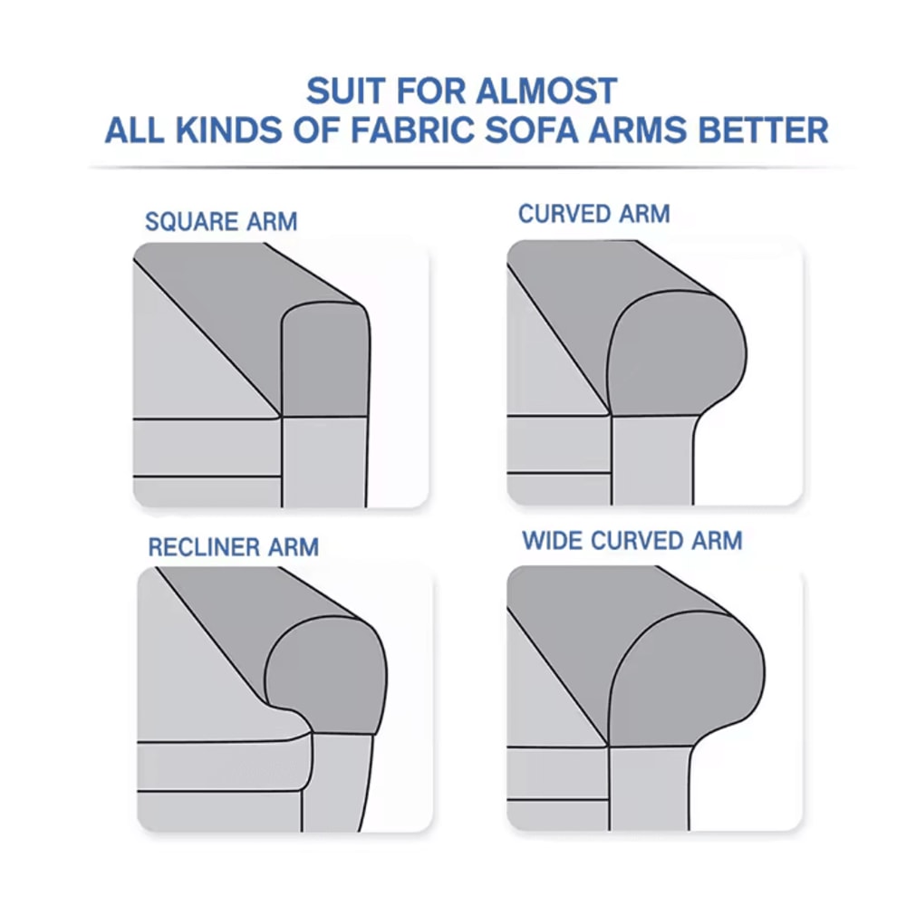 Stretch Armrest Covers Elastic Sofa Arm Protectors Set 3