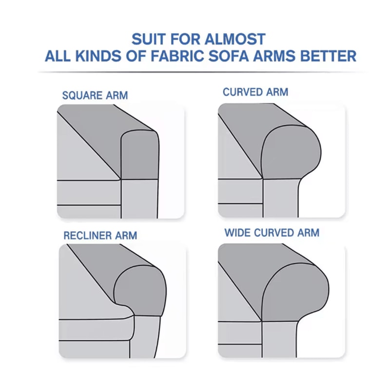 Stretch Armrest Covers Elastic Sofa Arm Protectors Set 3
