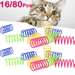colorful cat spring toys interactive coil play set 16 pieces