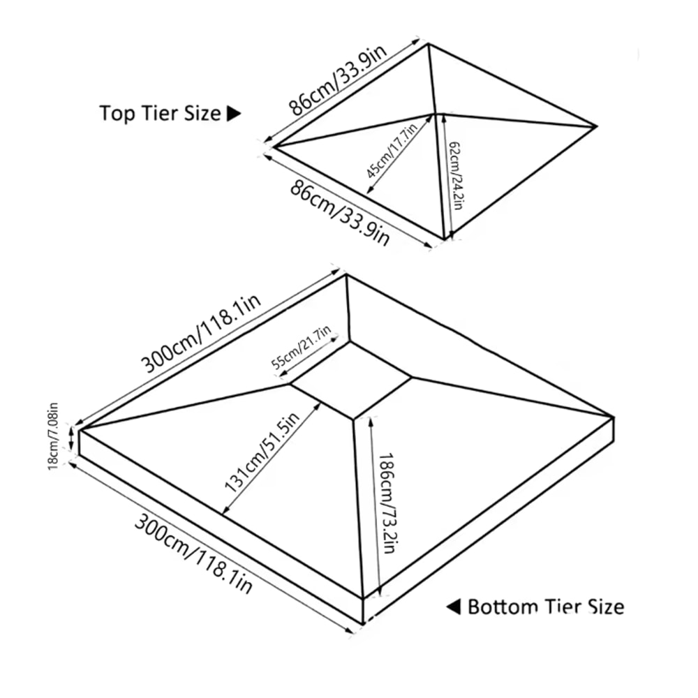 Waterproof Garden Gazebo Replacement Canopy Roof Cover For Outdoor Shade 3