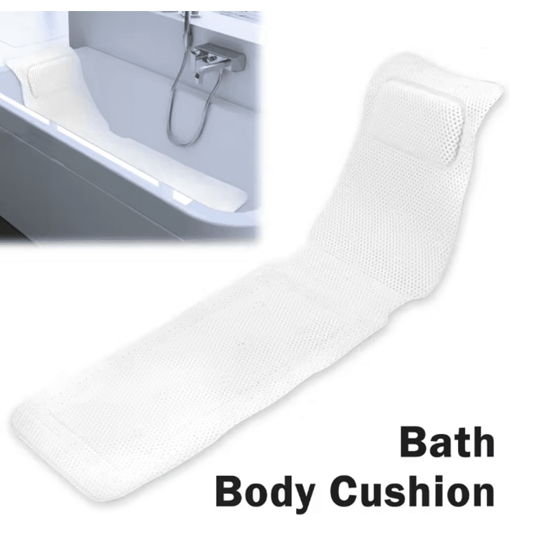 Extra Long Full Body Bath Mat Massage Cushion With Head And Neck Support 0