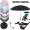 Universal Baby Stroller Umbrella Adjustable UV Protection Shade For Prams 0