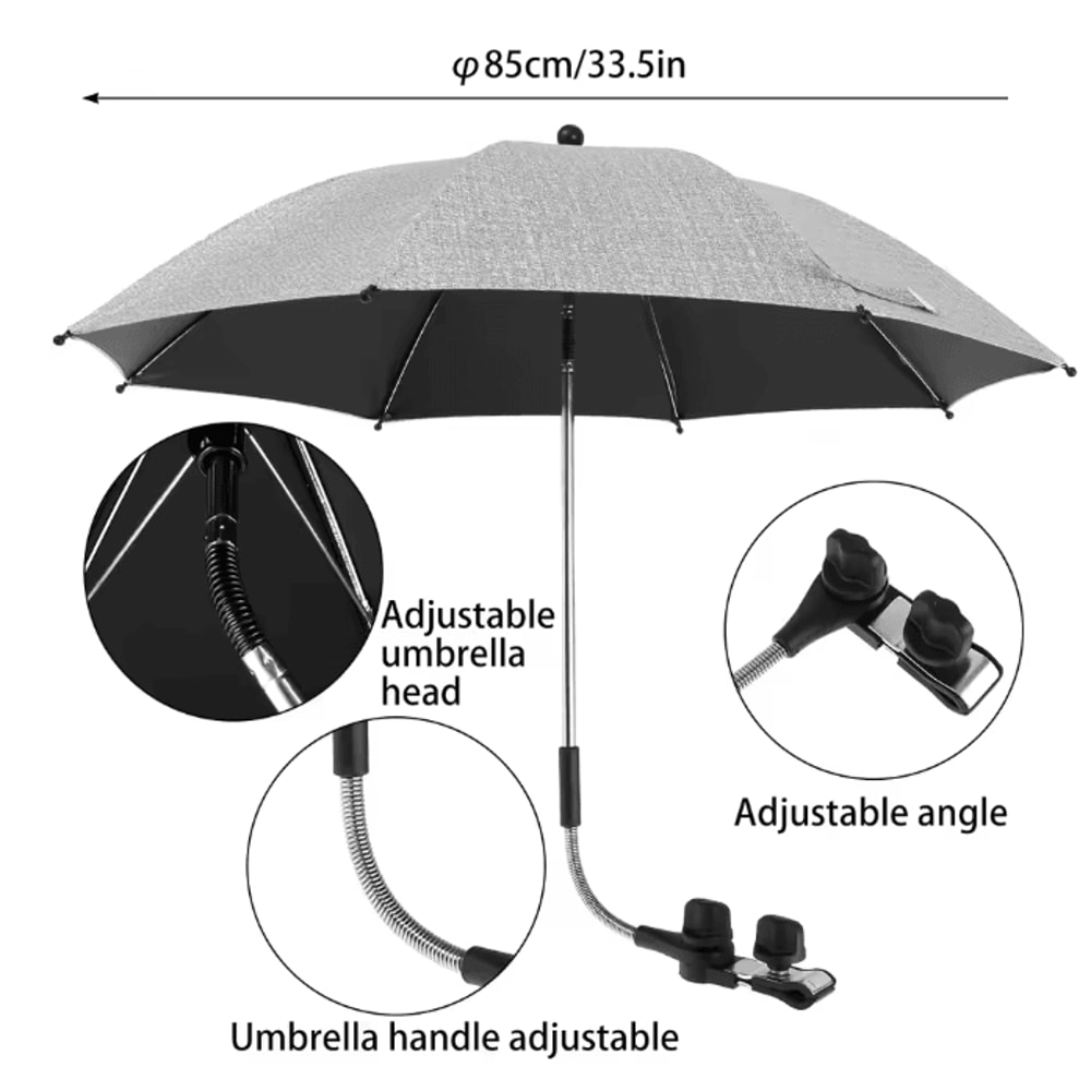 Universal Baby Stroller Umbrella Adjustable UV Protection Shade For Prams 9