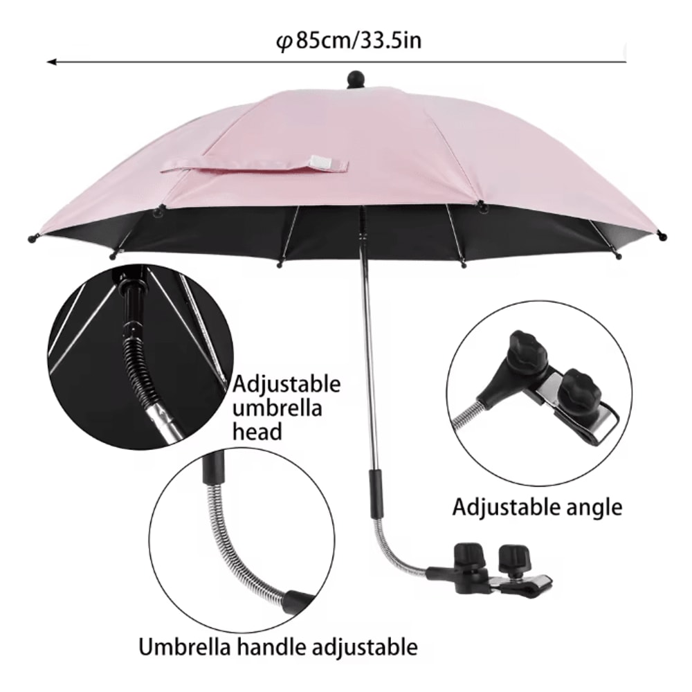 Universal Baby Stroller Umbrella Adjustable UV Protection Shade For Prams 10