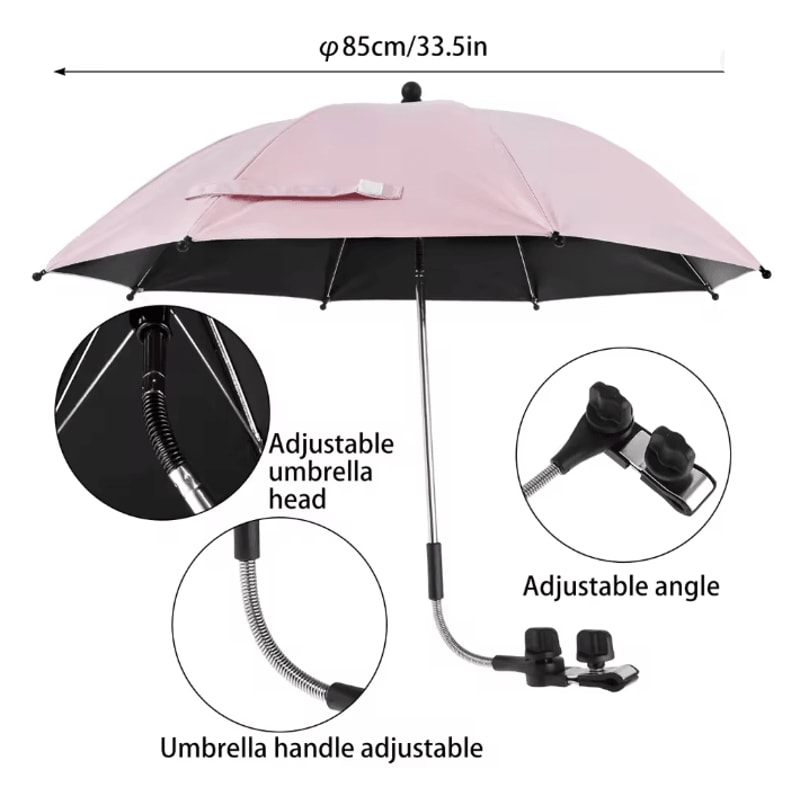 Universal Baby Stroller Umbrella Adjustable UV Protection Shade For Prams 10
