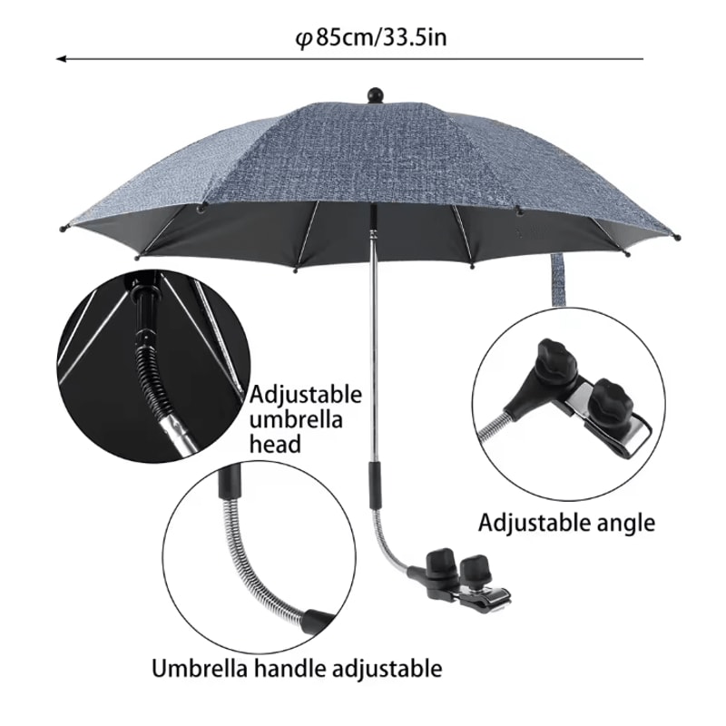 Universal Baby Stroller Umbrella Adjustable UV Protection Shade For Prams 3