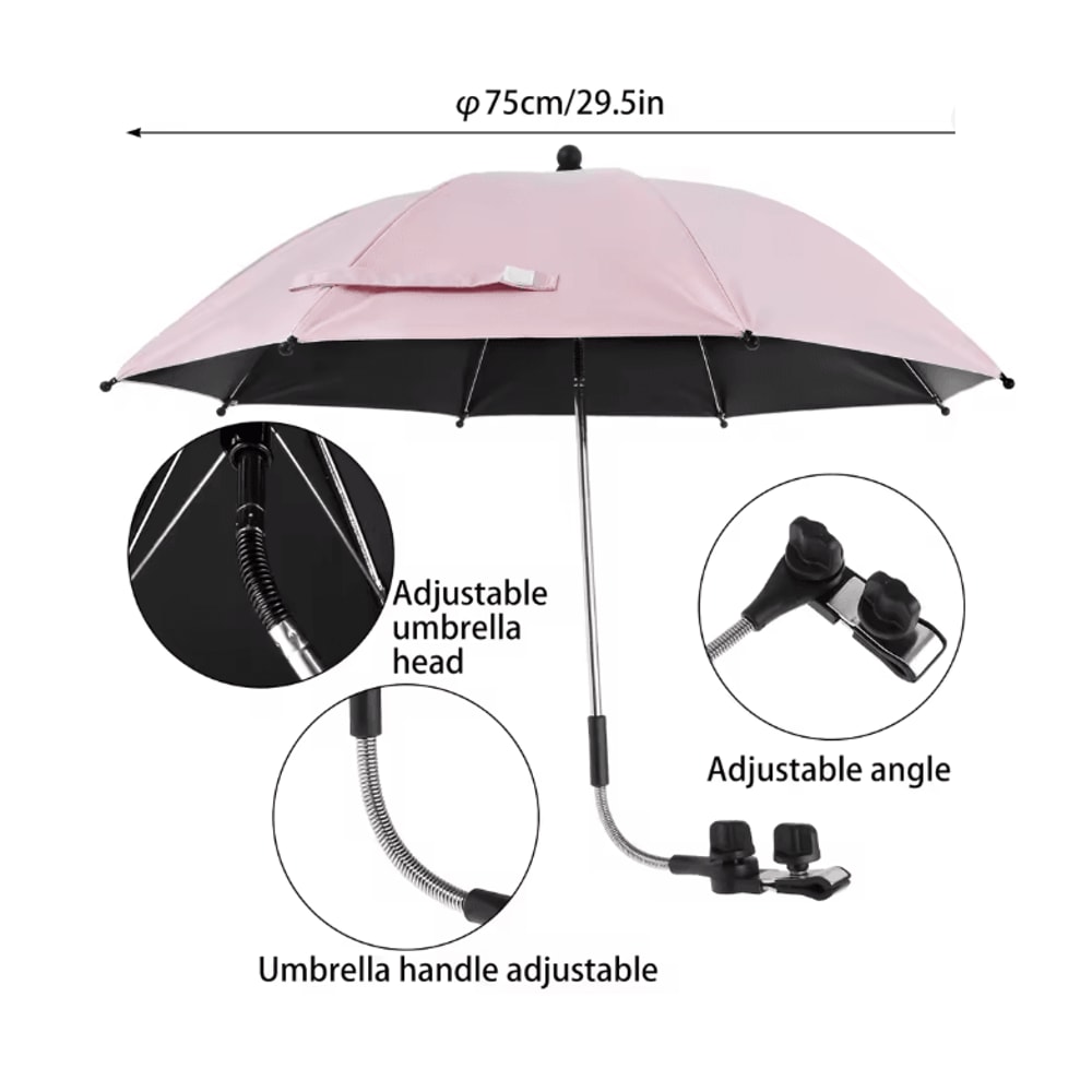 Universal Baby Stroller Umbrella Adjustable UV Protection Shade For Prams 5