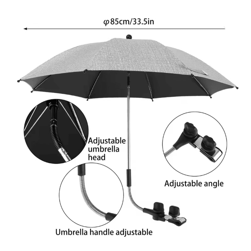 Universal Baby Stroller Umbrella Adjustable UV Protection Shade For Prams 7