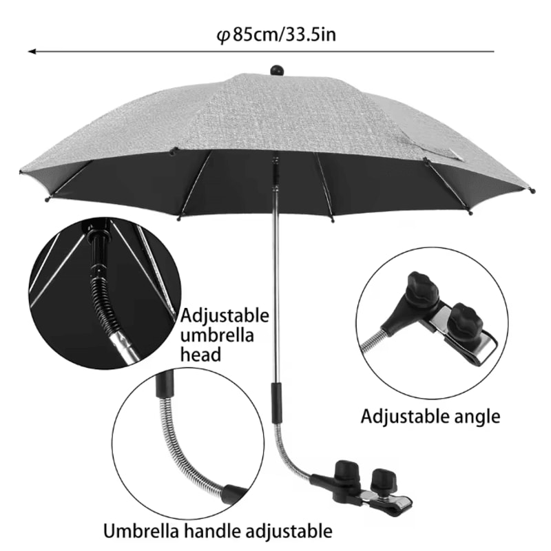 Universal Baby Stroller Umbrella Adjustable UV Protection Shade For Prams 8