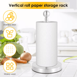 stainless steel paper towel stand nonslip freestanding kitchen roll holder