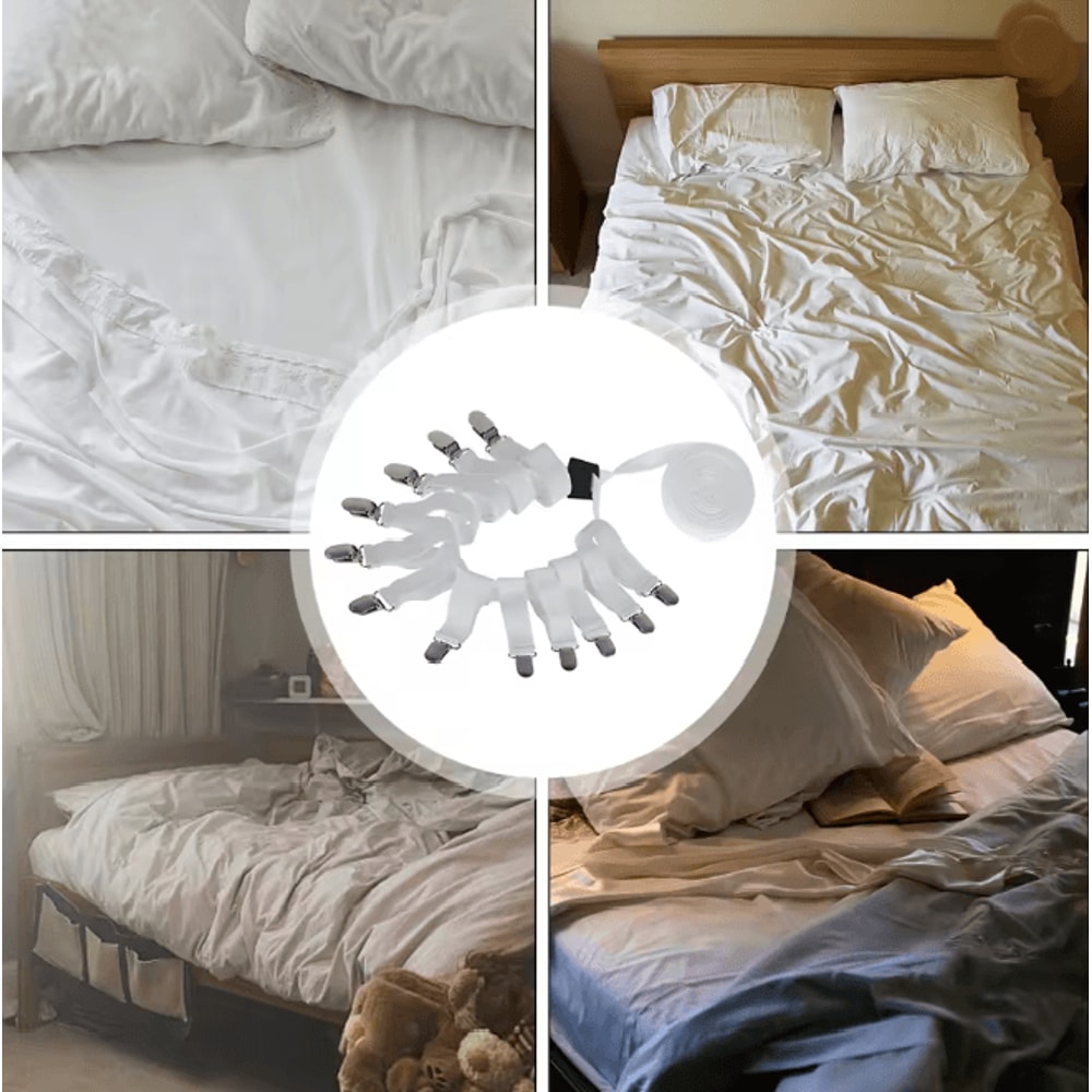 Adjustable Bed Sheet Holder Clips Elastic Non Slip Mattress Fasteners 3