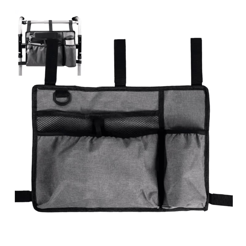 Large Capacity Walker Storage Bag With Cup Holder For Wheelchairs And Rollators 1