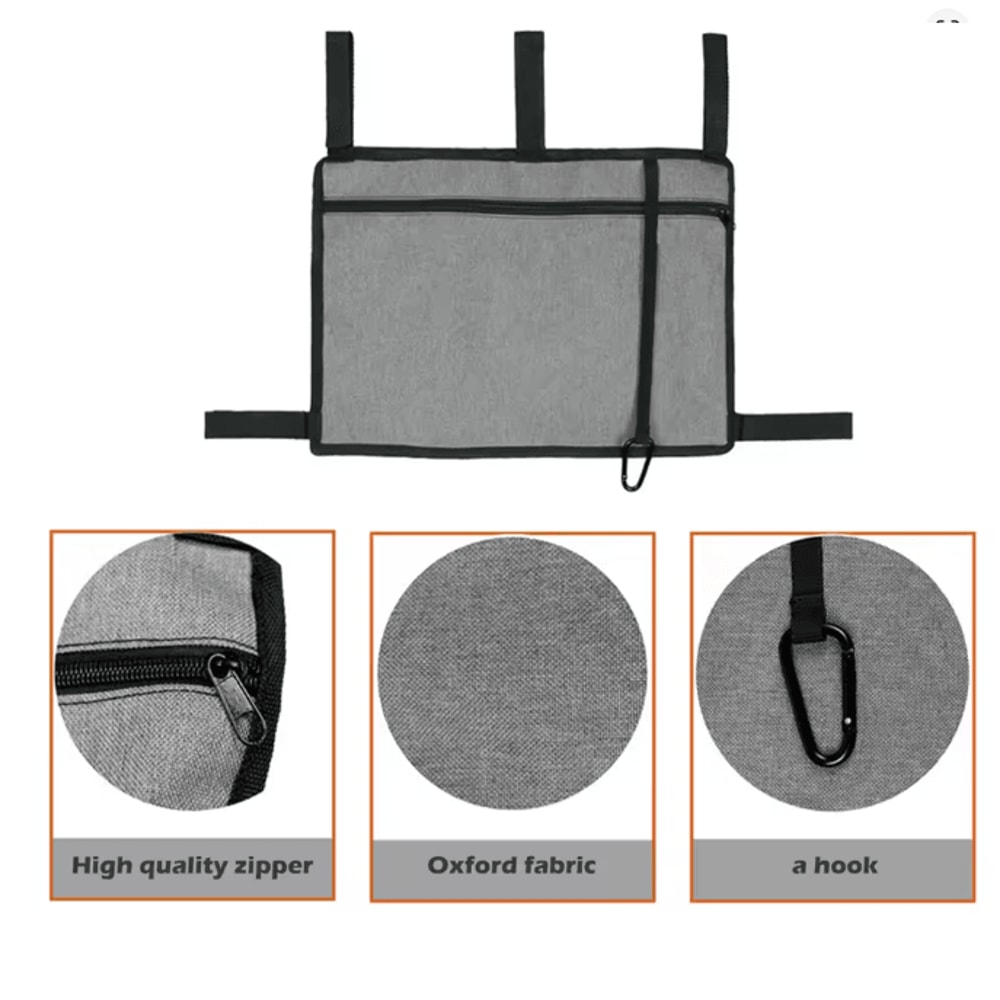 Large Capacity Walker Storage Bag With Cup Holder For Wheelchairs And Rollators 2