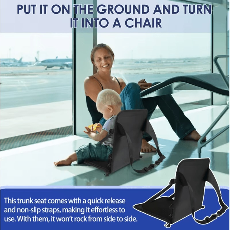 Portable Kids Travel Seat With Seat Belt Folding Toddler Carrier For Luggage 2