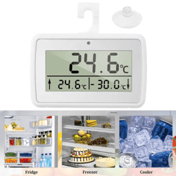 digital fridge thermometer with hook for refrigerator and freezer monitoring