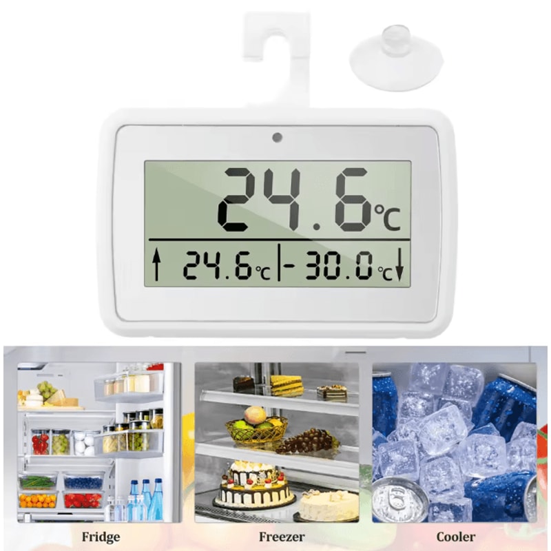 Digital Fridge Thermometer With Hook For Refrigerator And Freezer Monitoring 0