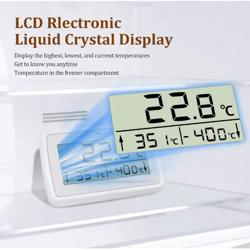 Digital Fridge Thermometer With Hook For Refrigerator And Freezer Monitoring 1