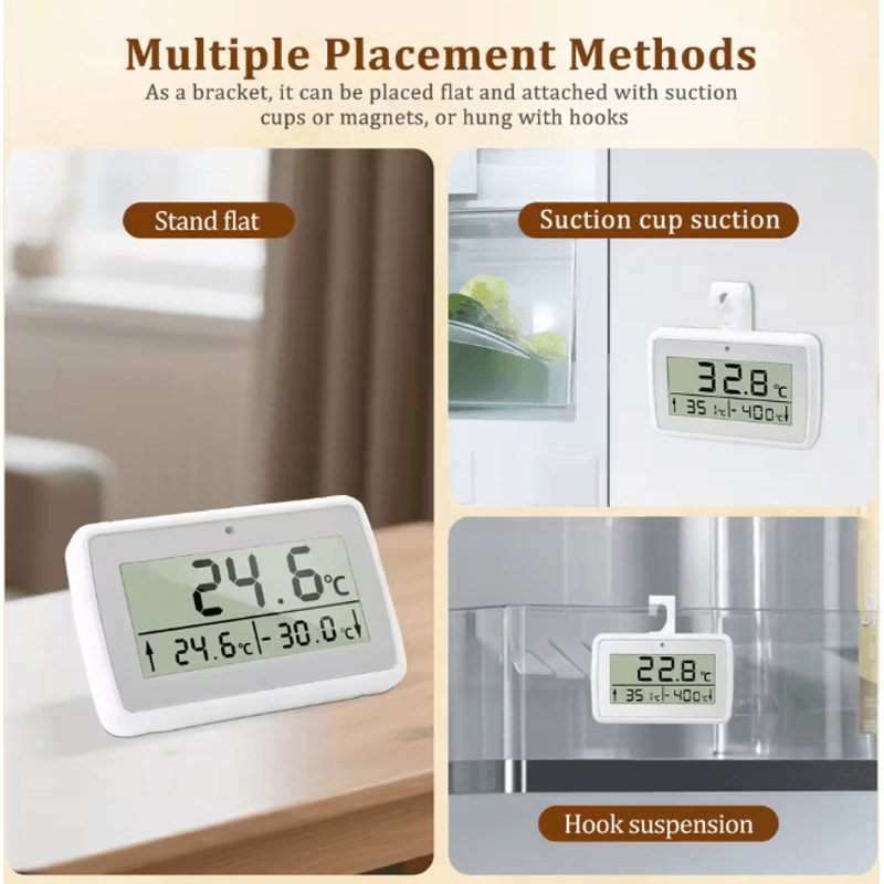 Digital Fridge Thermometer With Hook For Refrigerator And Freezer Monitoring 2