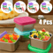 Stainless Steel Snack And Salad Containers With Leakproof Silicone Lids Set Of 4 0