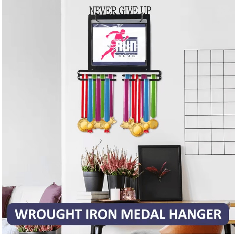 Metal Sports Medal Display Rack Football Race Medal Wall Organizer 0