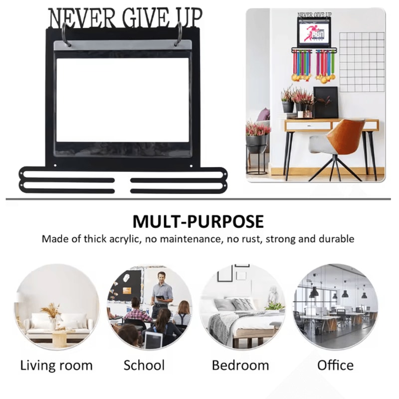 Metal Sports Medal Display Rack Football Race Medal Wall Organizer 2