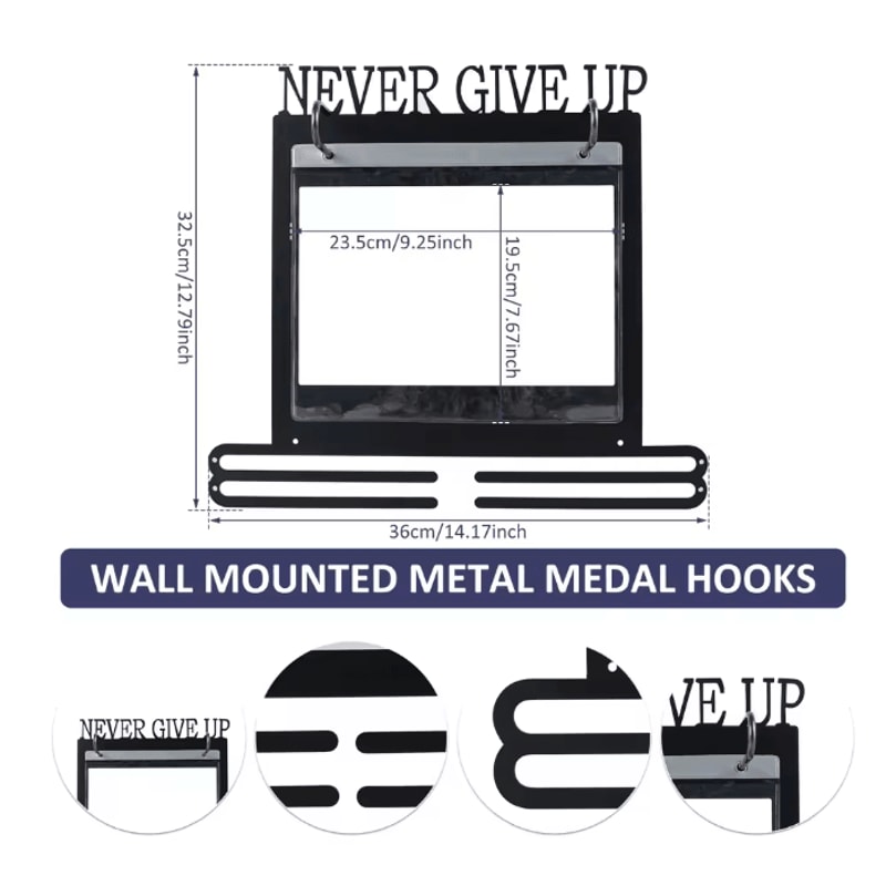 Metal Sports Medal Display Rack Football Race Medal Wall Organizer 3