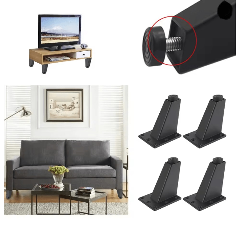 Adjustable Metal Furniture Legs Non Slip Support Feet For Sofa Bed And Cabinets 1