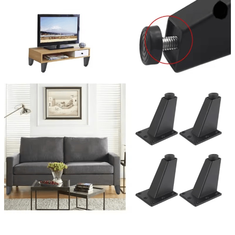 Adjustable Metal Furniture Legs Non Slip Support Feet For Sofa Bed And Cabinets 1