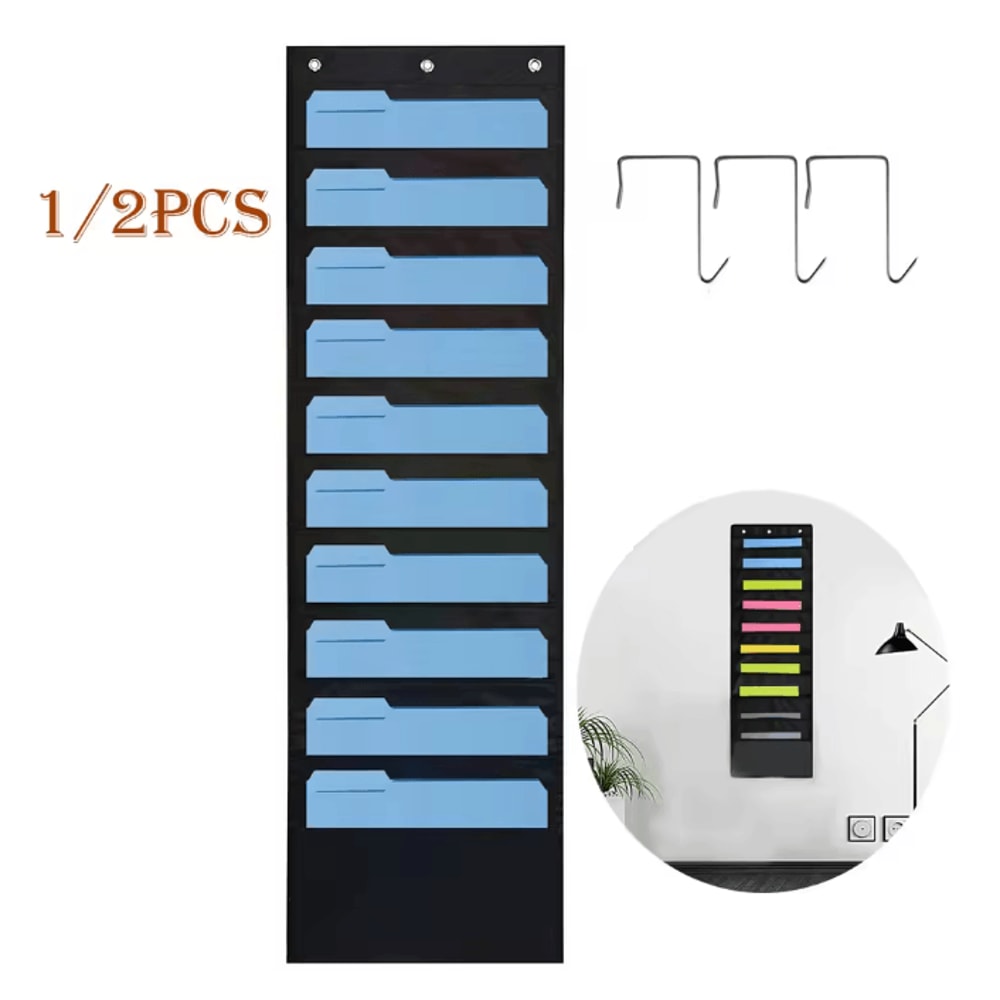 Over The Door Hanging File Folder Organizer Wall Mounted Paper Storage 0