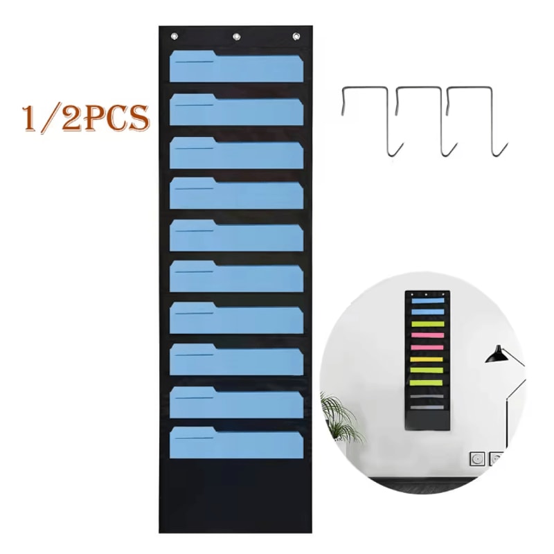 Over The Door Hanging File Folder Organizer Wall Mounted Paper Storage 0