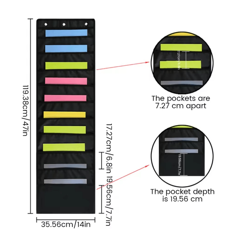 Over The Door Hanging File Folder Organizer Wall Mounted Paper Storage 3