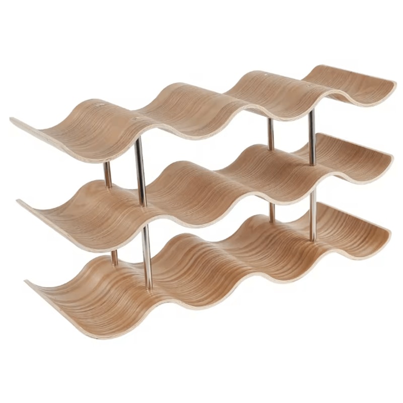 Wooden Wine Rack Countertop Bottle Holder Stand With 2 Or 3 Tier Storage 5