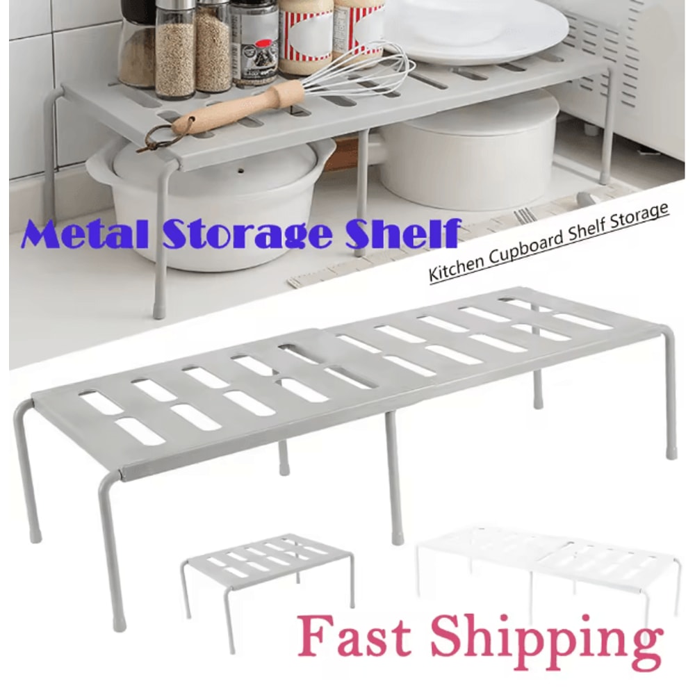 Stackable Kitchen Storage Shelf Cabinet Organizer Rack For Pots And Dishes 0