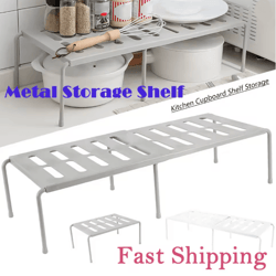 stackable kitchen storage shelf cabinet organizer rack for pots and dishes
