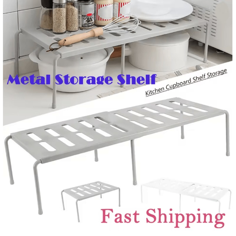 Stackable Kitchen Storage Shelf Cabinet Organizer Rack For Pots And Dishes 0