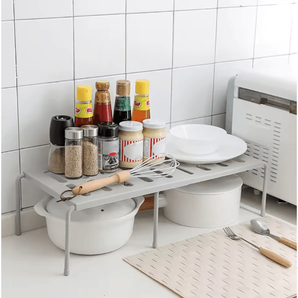 Stackable Kitchen Storage Shelf Cabinet Organizer Rack For Pots And Dishes 1