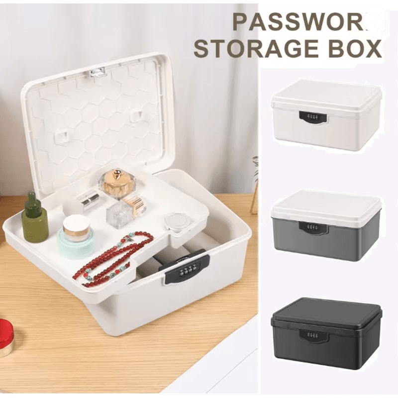 Portable Digital Password Lock Safe Box Secure Storage Organizer With Tray 1