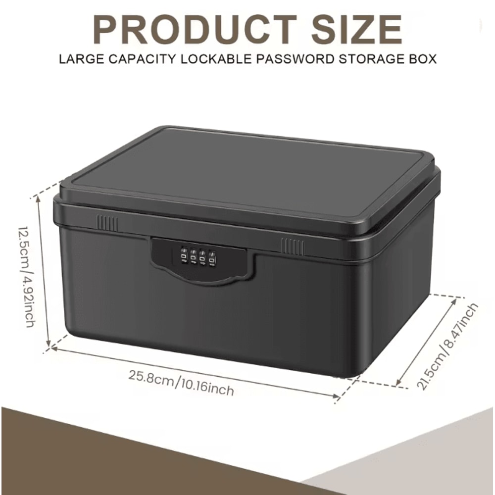 Portable Digital Password Lock Safe Box Secure Storage Organizer With Tray 4