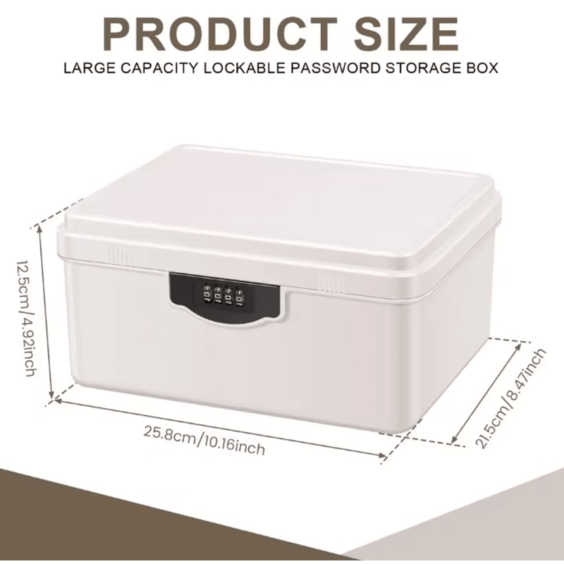 Portable Digital Password Lock Safe Box Secure Storage Organizer With Tray 5