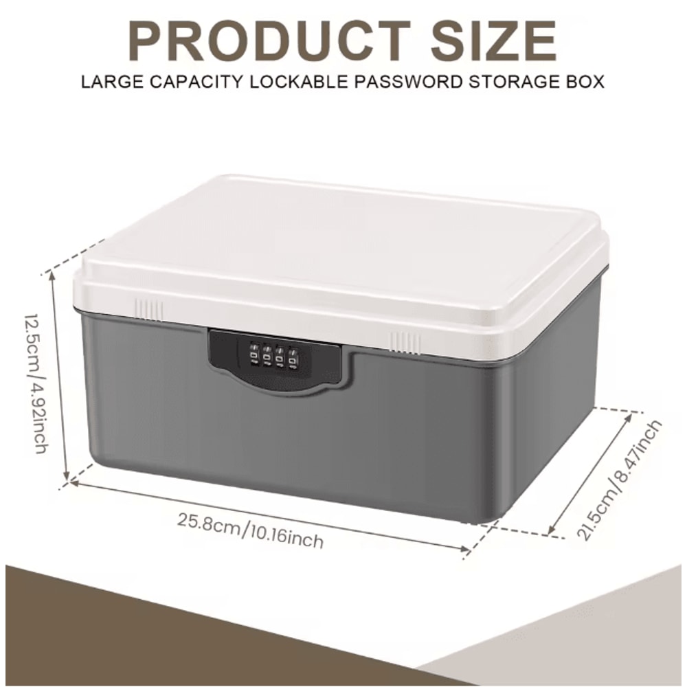 Portable Digital Password Lock Safe Box Secure Storage Organizer With Tray 6