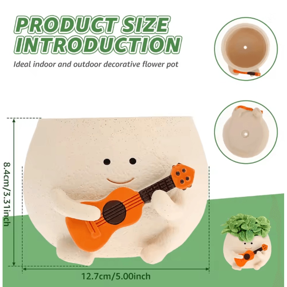 Smile Face Planter Rocking Chair Plant Pot Decorative Indoor Flower Pot 6