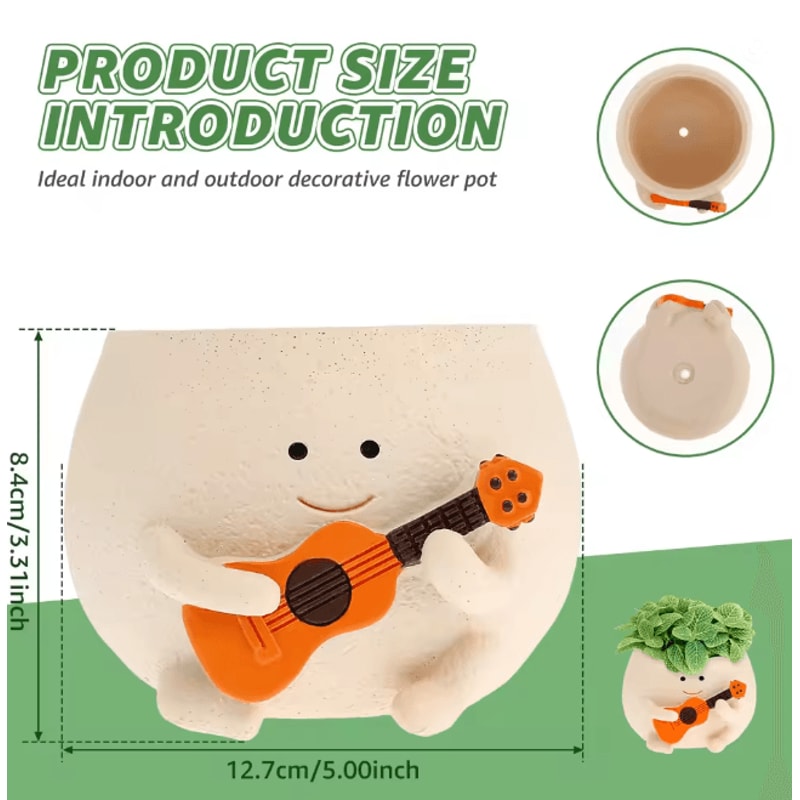 Smile Face Planter Rocking Chair Plant Pot Decorative Indoor Flower Pot 6