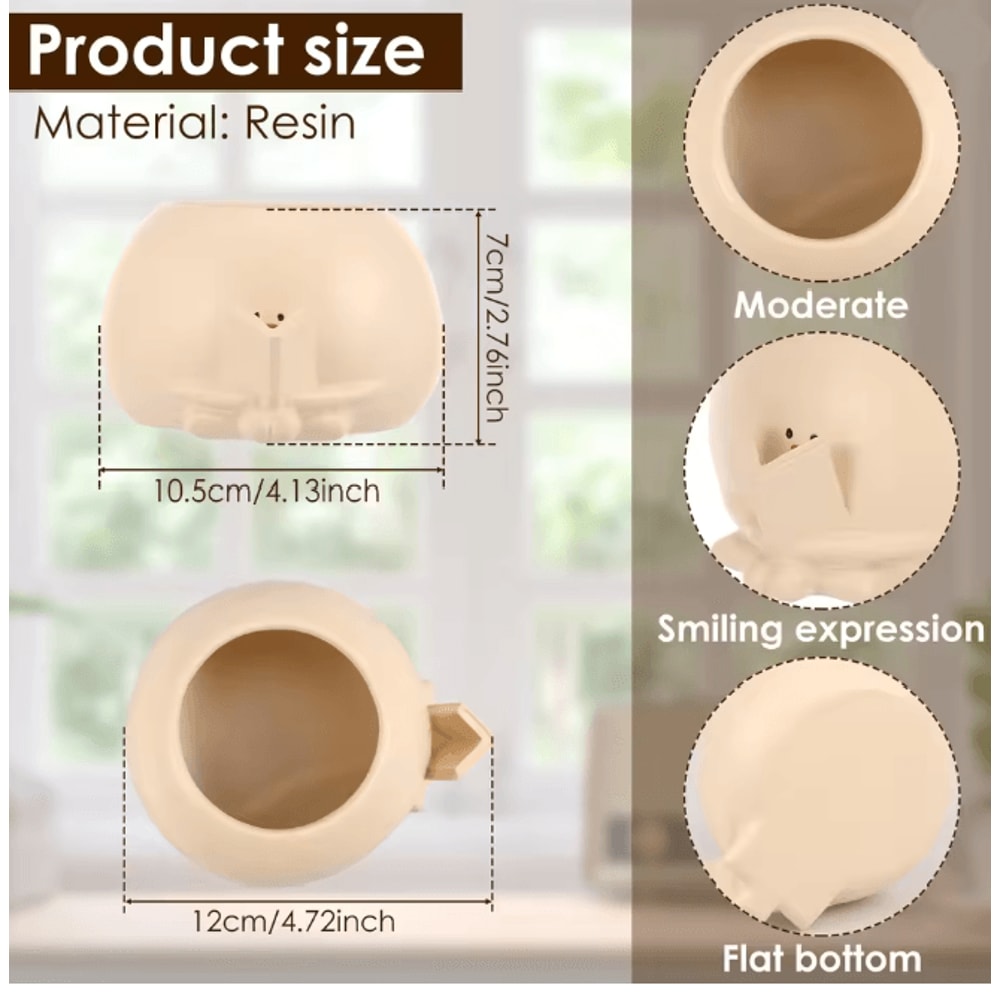 Smile Face Planter Rocking Chair Plant Pot Decorative Indoor Flower Pot 7