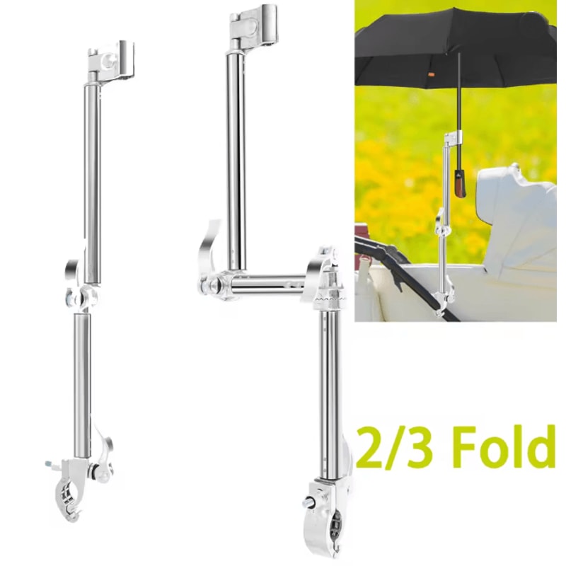 Adjustable Stroller Umbrella Mount Holder Stainless Steel Clip Stand 0