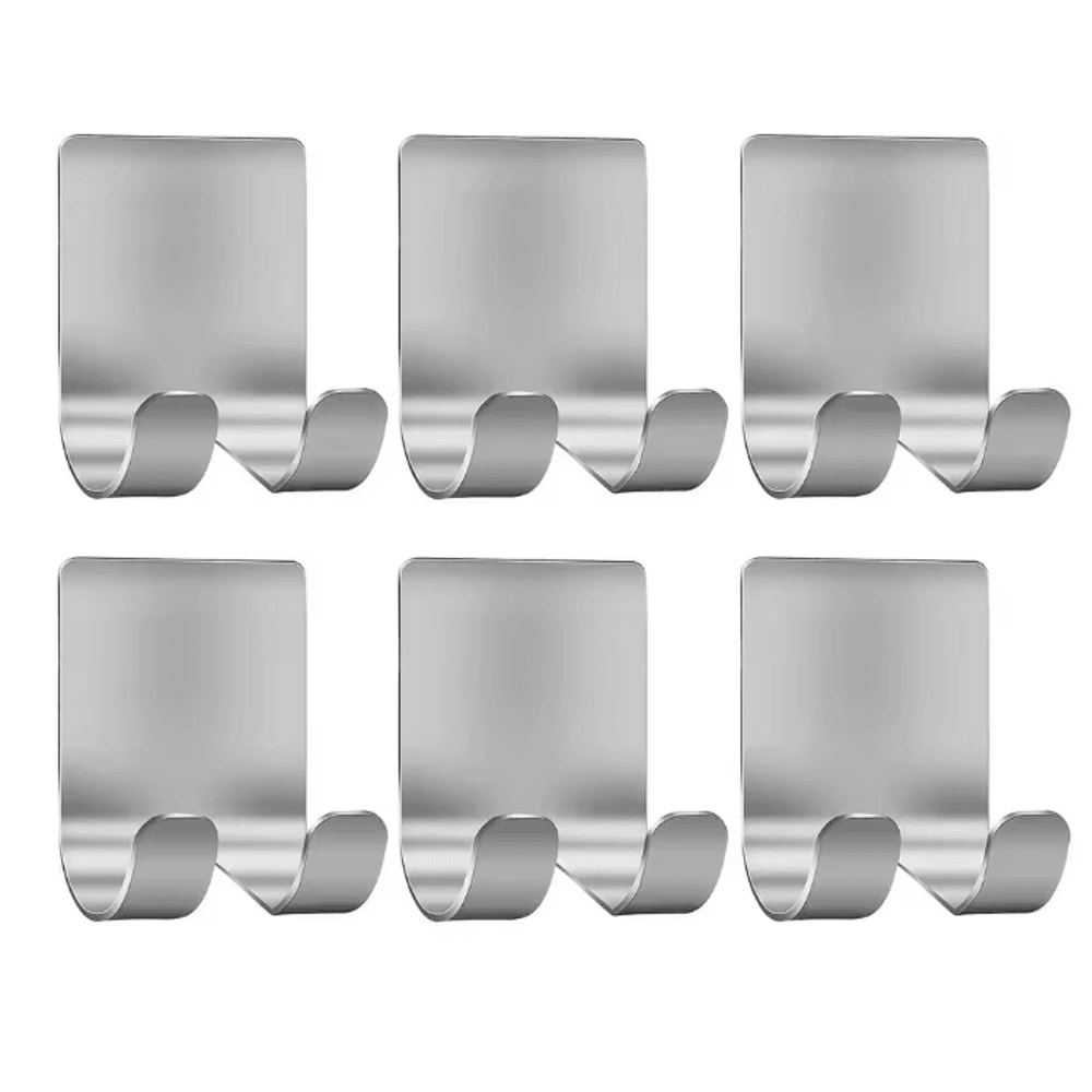 Stainless Steel Razor Holder Hooks No Drill Shaver Storage Set Of 6 5