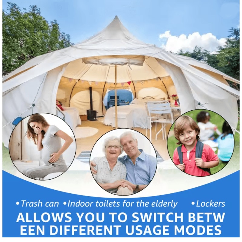 Portable Retractable Camping Toilet Lightweight Folding Travel Toilet 2