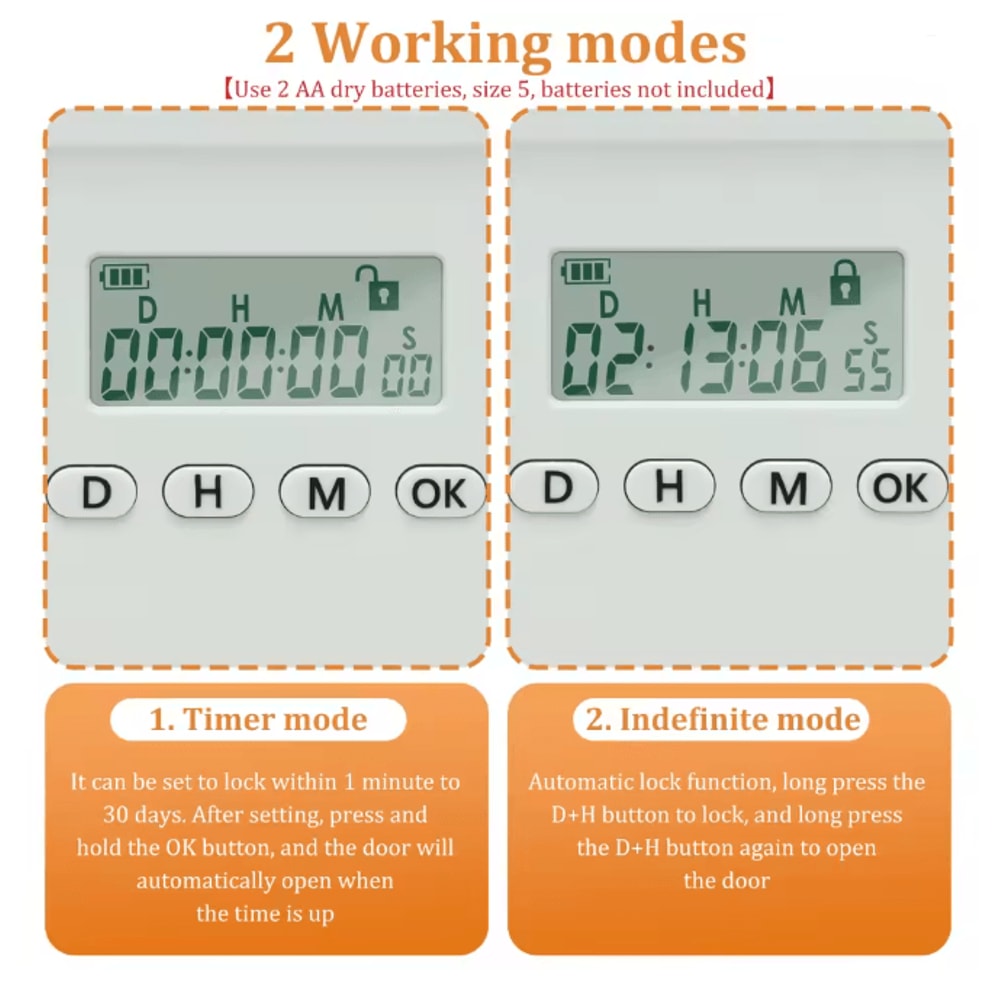 Portable Lock Box With Combination Lock And Timer Secure Storage Case 3